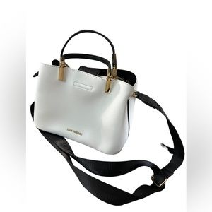 NWOT Like Dreams Vegan Leather Black and White Simpler Truth Bucket Crossbody